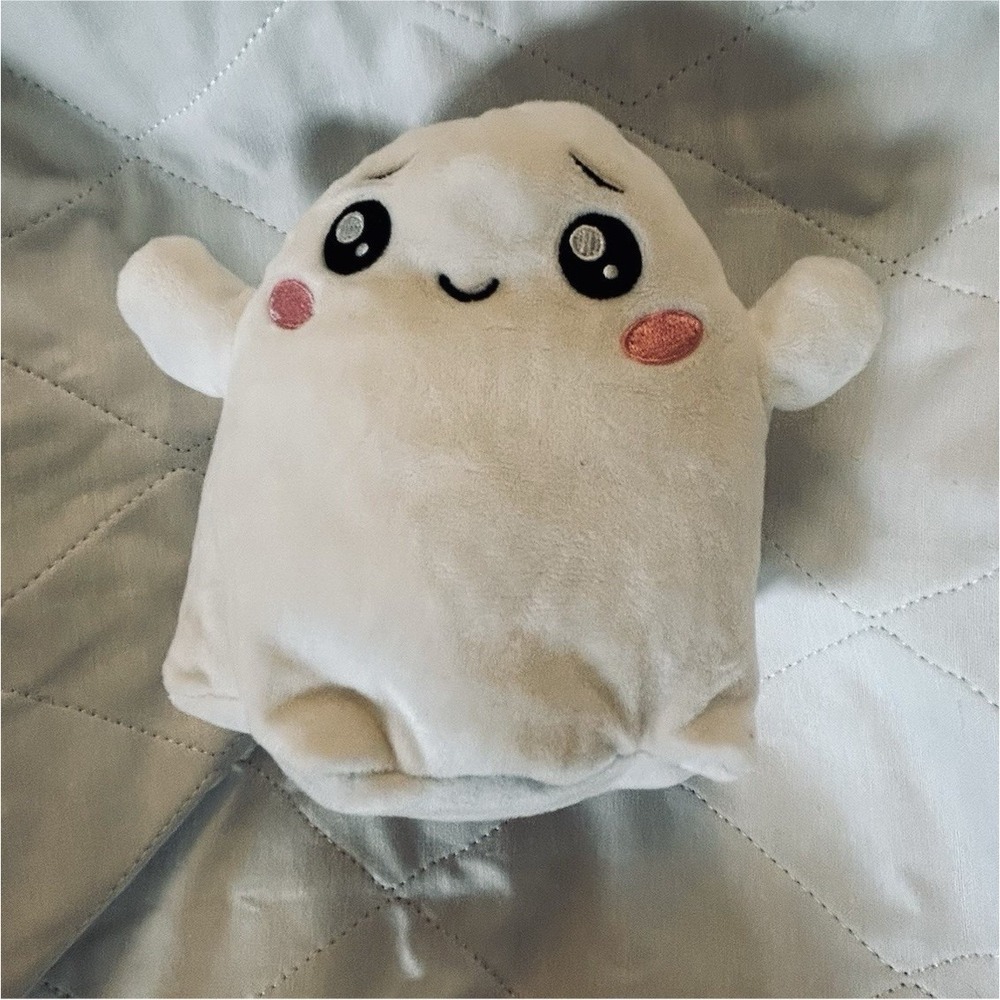 LankyBox Reversible Ghost Plush Stuffed Toy White/Tan Mini Halloween